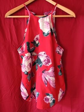 Abercrombie & Fitch Red Floral Halter Camisole